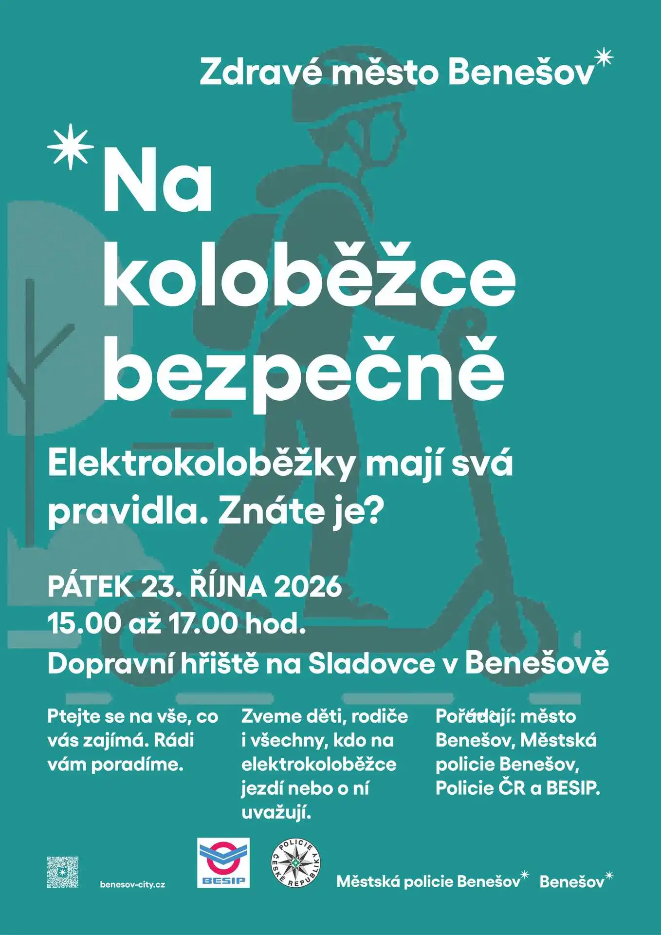 Na elektrokoloběžce bezpečně - akce města Benešov na dopravním hřišti